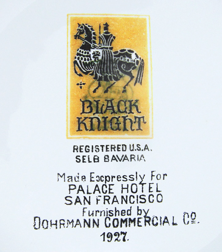 Palace Hotel San Francisco Gold Service makers mark