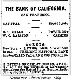 Bank of Cal 1869 ad