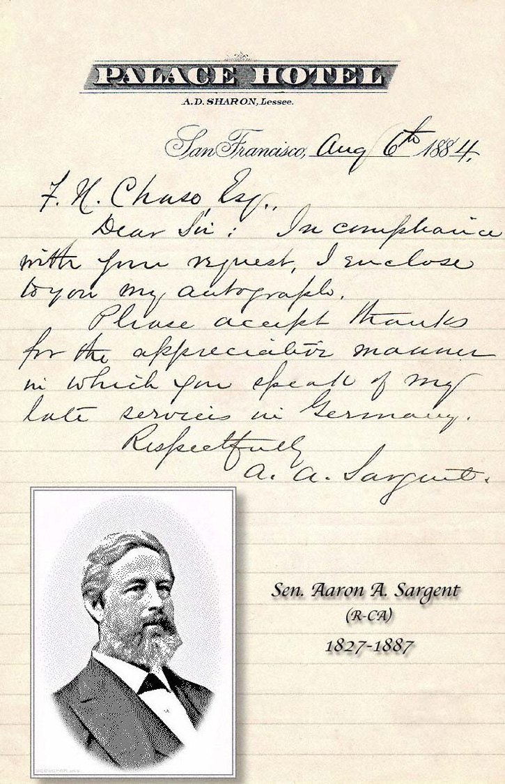 AA Sargent 1884 letter